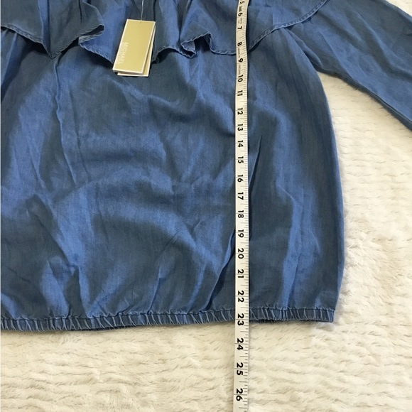 Michael Michael Kors off the shoulder denim ruffle top size large new with tag - Picture 4 of 10
